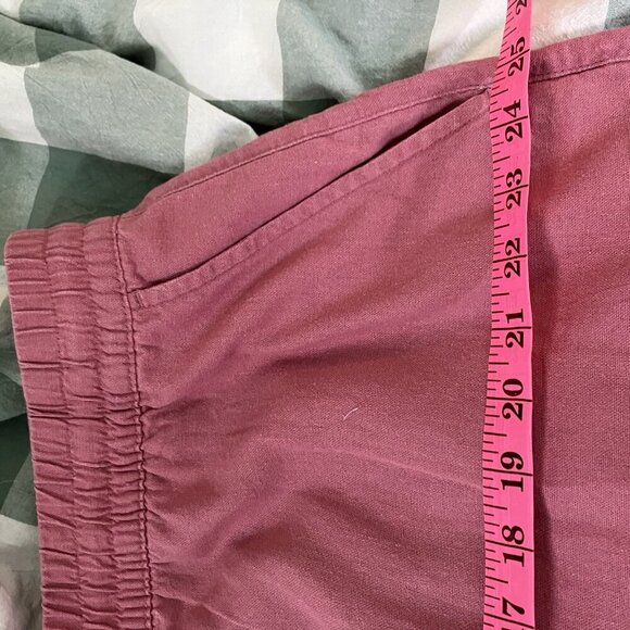 Frank by Frank & Oak Shorts Womens XL Pink Linen Blend Pull On Elastic Waist - Picture 9 of 12